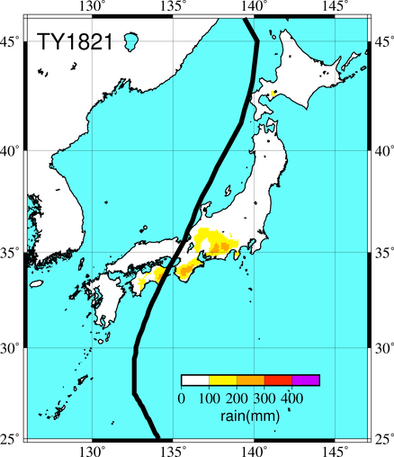 関東を通過する台風