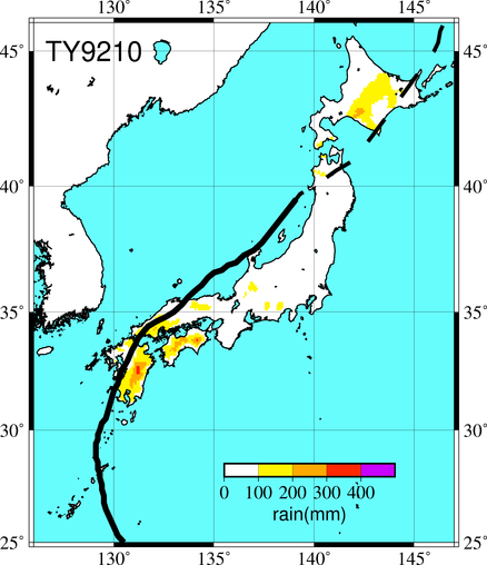 1992年 台風第10号 (Janis) : TY9210